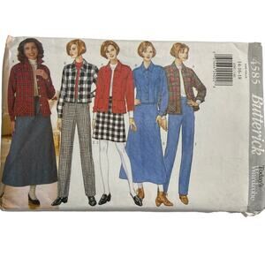 Butterick 4585 Sewing Pattern Misses'/Misses' Petite Top Skirt Pants Size 14-18